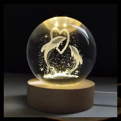 TurquoisePrime™ 3D Crystal Ball Galaxy Night Light