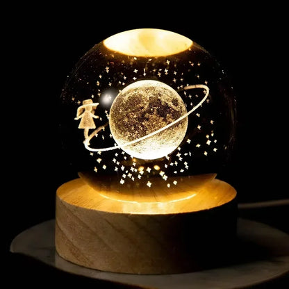 TurquoisePrime™ 3D Crystal Ball Galaxy Night Light