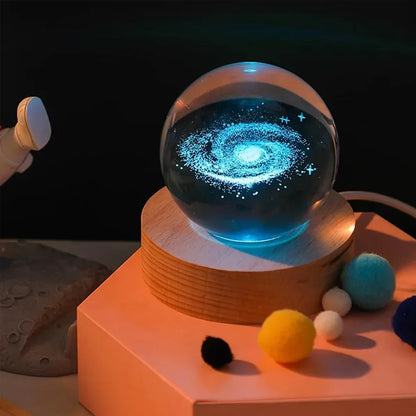 TurquoisePrime™ 3D Crystal Ball Galaxy Night Light