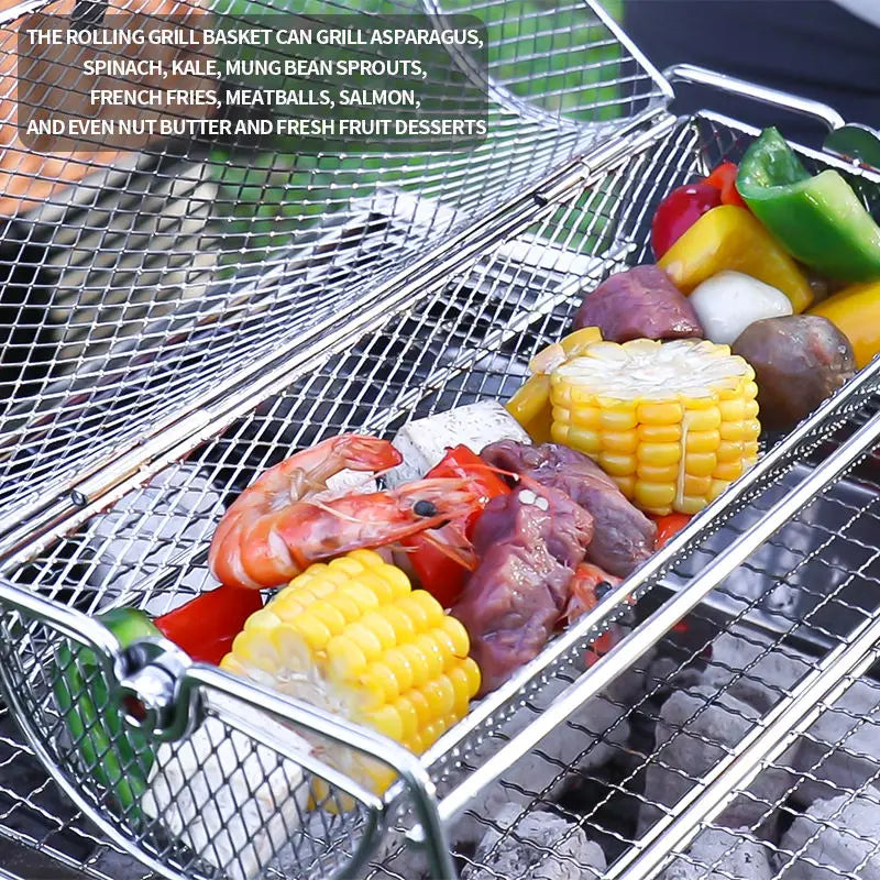 TurquoisePrime™ Stainless Steel Mesh Basket and Grill Frying Cage