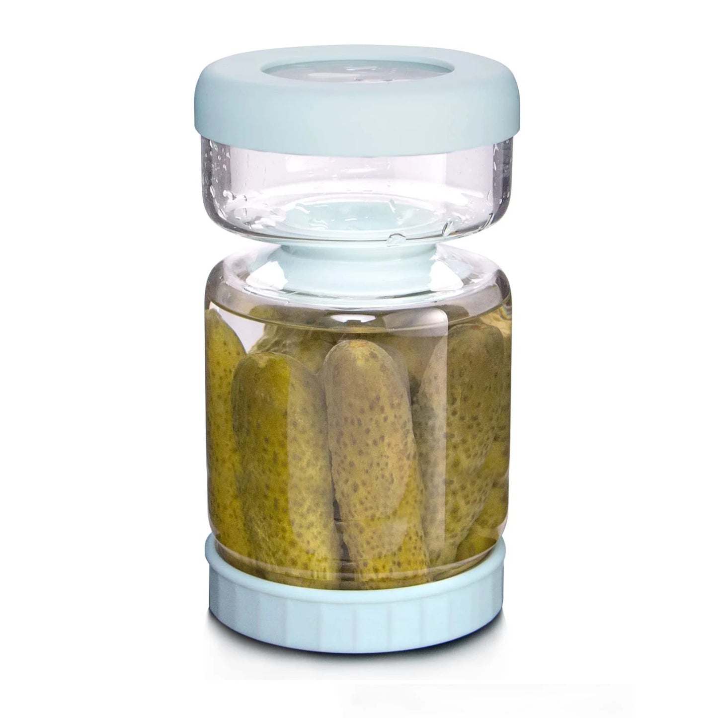 TurquoisePrime™ Glass Pickle Jar with Strainer Flip Hourglass Container