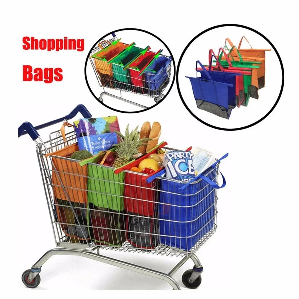 TurquoisePrime™ 4Pcs Foldable Shopping Storage Bags