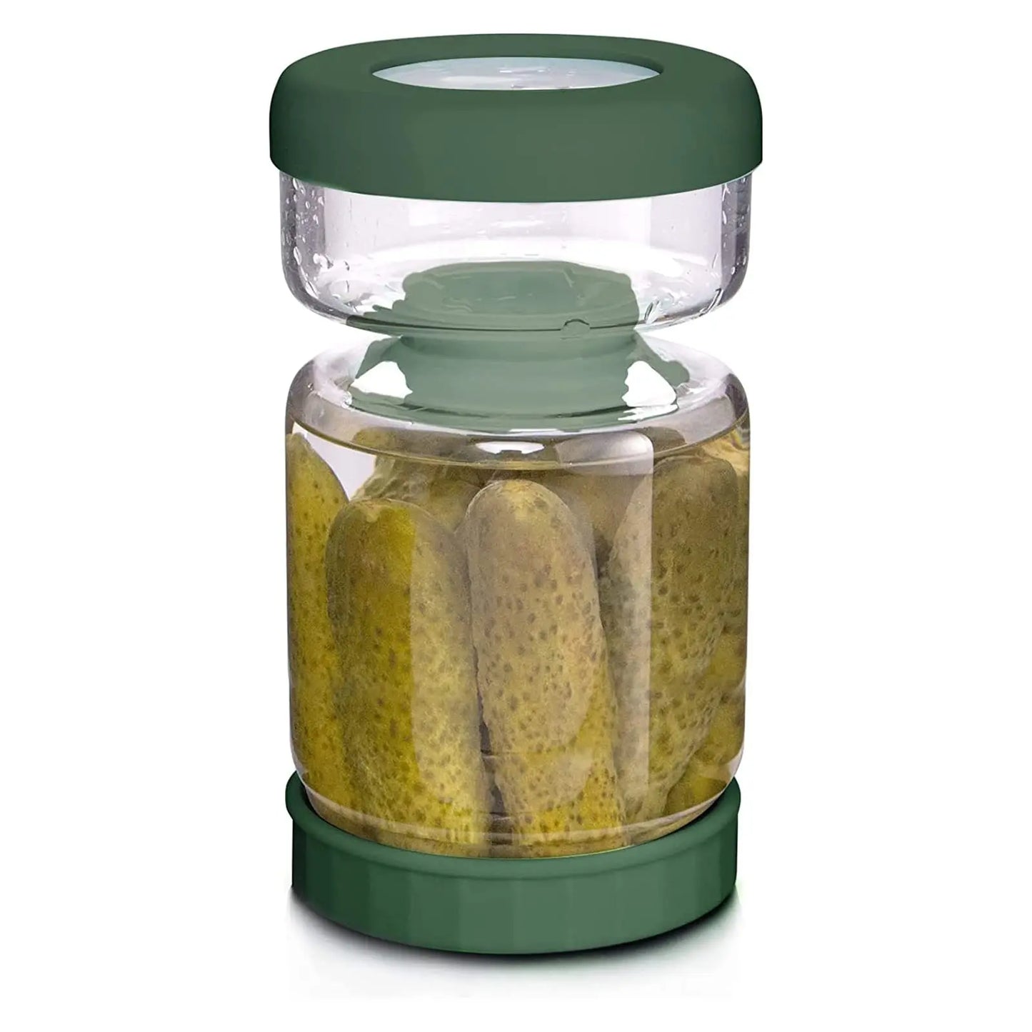 TurquoisePrime™ Glass Pickle Jar with Strainer Flip Hourglass Container