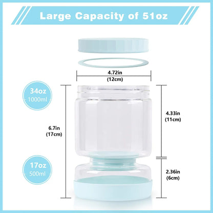 TurquoisePrime™ Glass Pickle Jar with Strainer Flip Hourglass Container