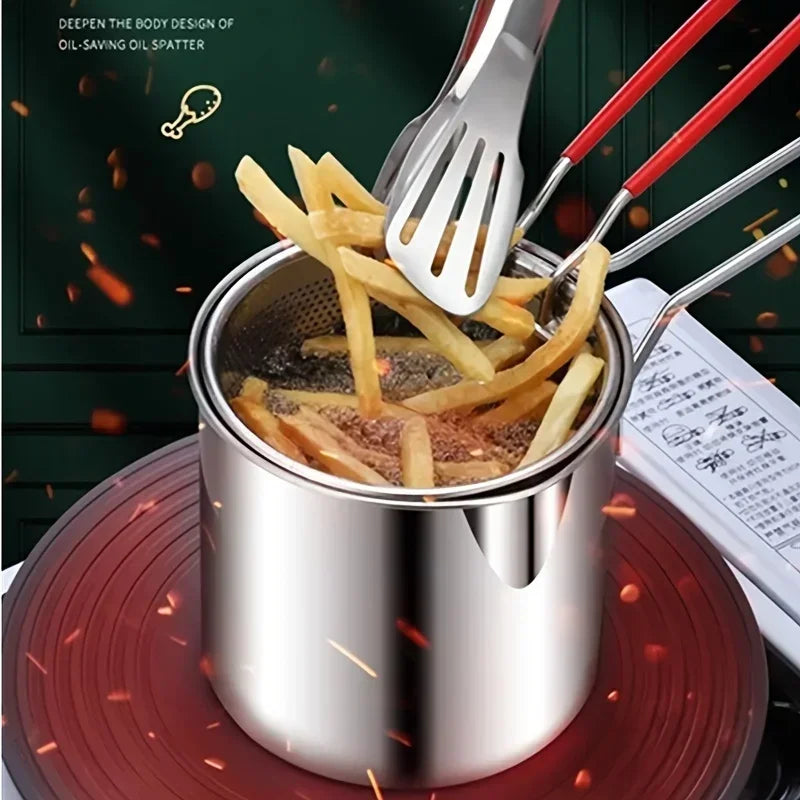 TurquoisePrime™ Stainless Steel Deep Fryer Frying Basket